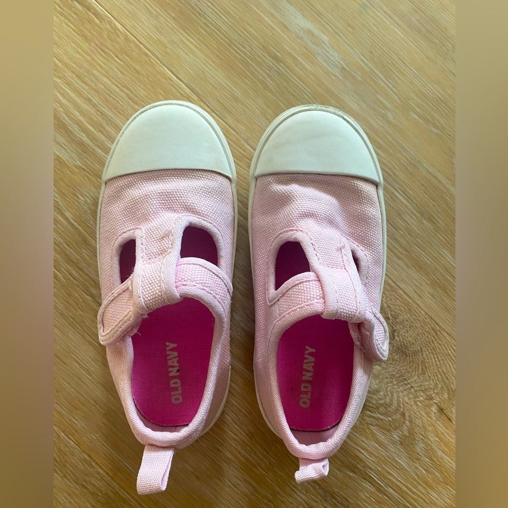 Old Navy Pink and White Slip-On Sneakers